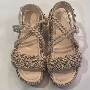 Valentino Garavani Rockstud Torchon Braided Platform Sandals 38
